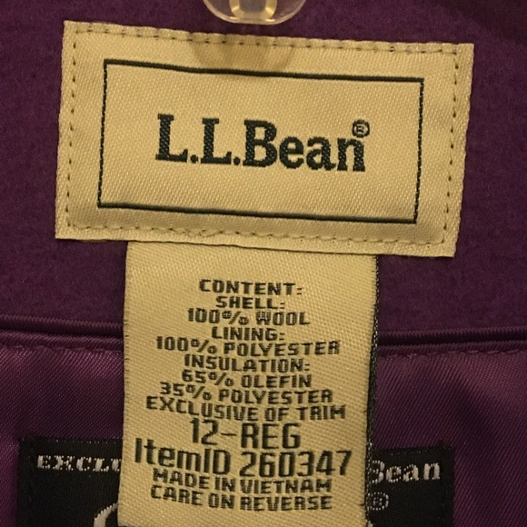 NWT LL Bean Purple Lambswool Coat Size 12 - Picture 2 of 7